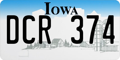 IA license plate DCR374