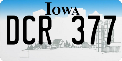 IA license plate DCR377