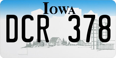 IA license plate DCR378