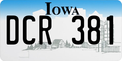 IA license plate DCR381