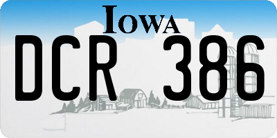 IA license plate DCR386