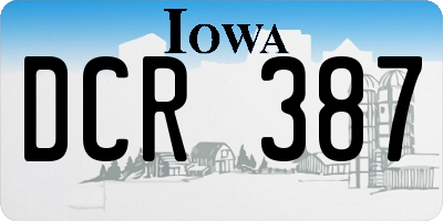 IA license plate DCR387