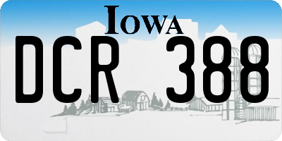 IA license plate DCR388