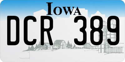 IA license plate DCR389