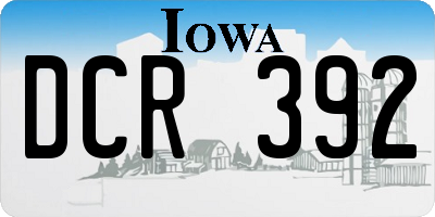 IA license plate DCR392