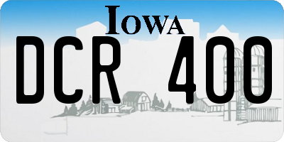 IA license plate DCR400