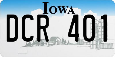 IA license plate DCR401