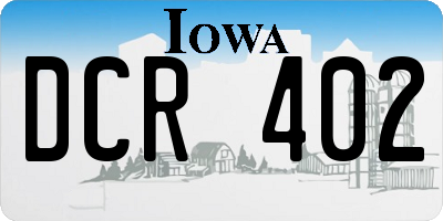 IA license plate DCR402