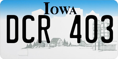 IA license plate DCR403