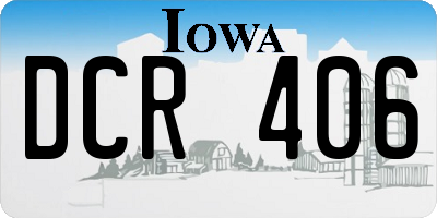 IA license plate DCR406