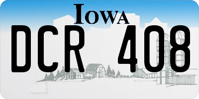 IA license plate DCR408