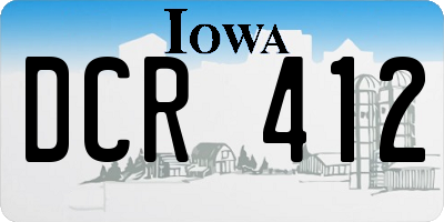 IA license plate DCR412