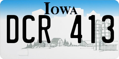 IA license plate DCR413