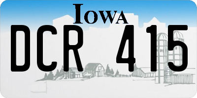 IA license plate DCR415