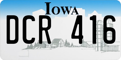 IA license plate DCR416
