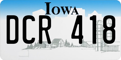 IA license plate DCR418