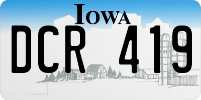 IA license plate DCR419