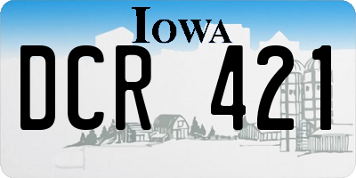 IA license plate DCR421
