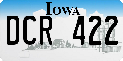 IA license plate DCR422