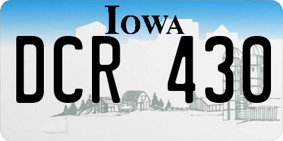 IA license plate DCR430