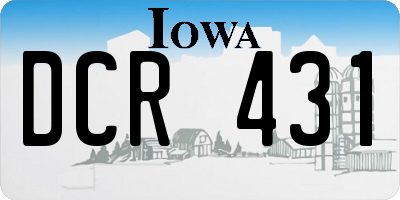 IA license plate DCR431