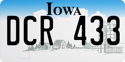 IA license plate DCR433