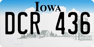 IA license plate DCR436