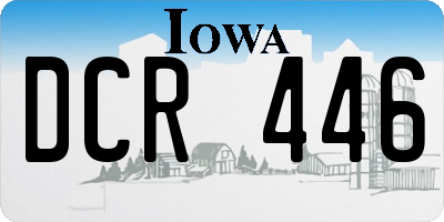 IA license plate DCR446