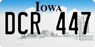 IA license plate DCR447