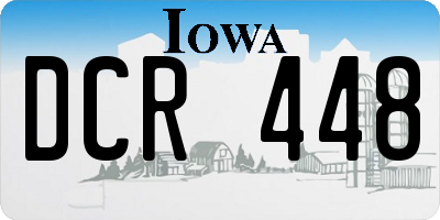 IA license plate DCR448