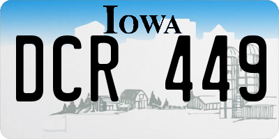 IA license plate DCR449