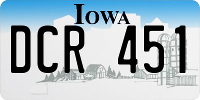 IA license plate DCR451