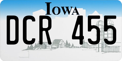 IA license plate DCR455