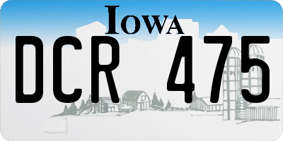 IA license plate DCR475