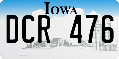 IA license plate DCR476