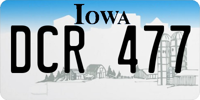 IA license plate DCR477