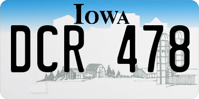IA license plate DCR478