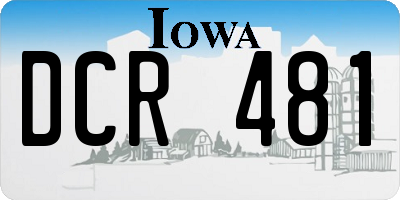 IA license plate DCR481