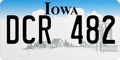 IA license plate DCR482