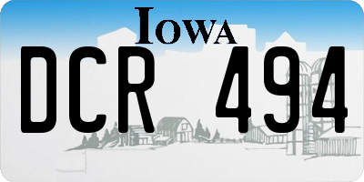 IA license plate DCR494