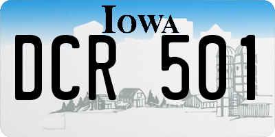 IA license plate DCR501