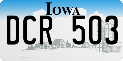 IA license plate DCR503