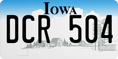 IA license plate DCR504