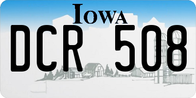 IA license plate DCR508