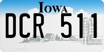 IA license plate DCR511