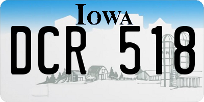 IA license plate DCR518