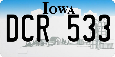 IA license plate DCR533