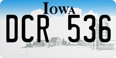 IA license plate DCR536