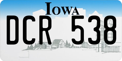 IA license plate DCR538