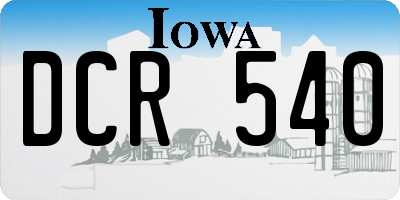 IA license plate DCR540